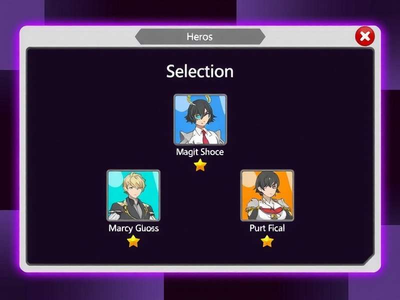 Mighty Strike Hero Selection Screen